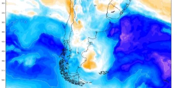 Una masa de aire frío sobre el Atlántico influye en el clima de Uruguay