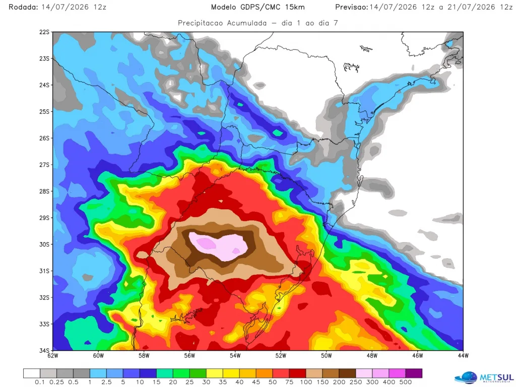Uruguay bajo un corredor de humedad: prevén varios días de lluvias y tormentas fuertes