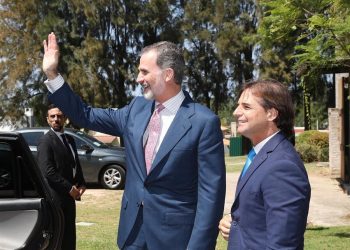 Lacalle Pou recibió en su casa al rey de España Felipe VI